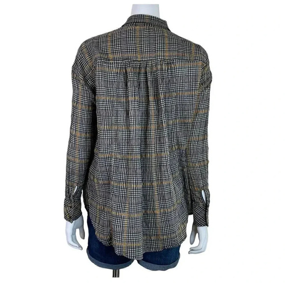 Free People Gingham Plaid Button Down Shirt - Picture 5 of 10